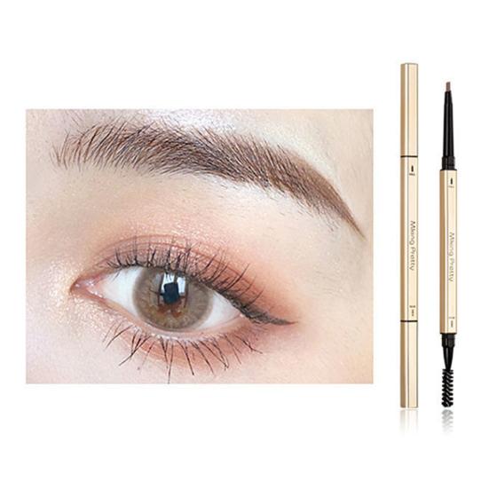0.1g Eyebrow Filler Ultra-precision Long-lasting Double Head Square Gold Color Tube Beauty Brow Pencil for Women