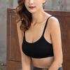 Women's Ribbed Bra Adjustable Spaghetti Strap Bra Wireless Bralette Daily Bras Back Closure Wirefree Sports Bra