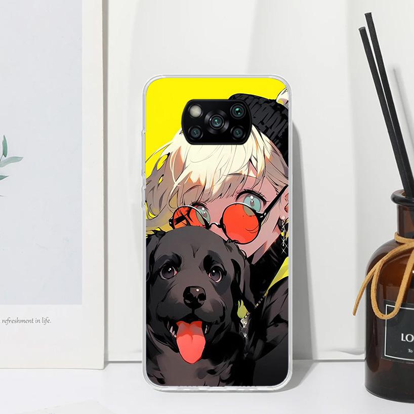Cute Anime Ins Girls Animal Cat Phone Case For Xiaomi Poco X7 X6 X5 M7 M8 Pro F7 Ultra Redmi 15C 15 13C 13 12C 12 10 10C 10A Art