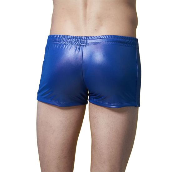 Лакированные кожаные плавки, пляжные шорты-боксеры, мужские купальники на шнуровке