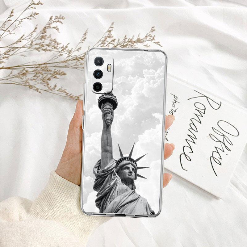 IK66 Statue of Liberty Transparent Phone Case for Motorola Moto G7 G8 G9 G84 G85 G73 G24 G15 Z2 Play Power Plus