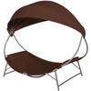 MILLIONTEK Chaise Longue Avec Auvent Marron