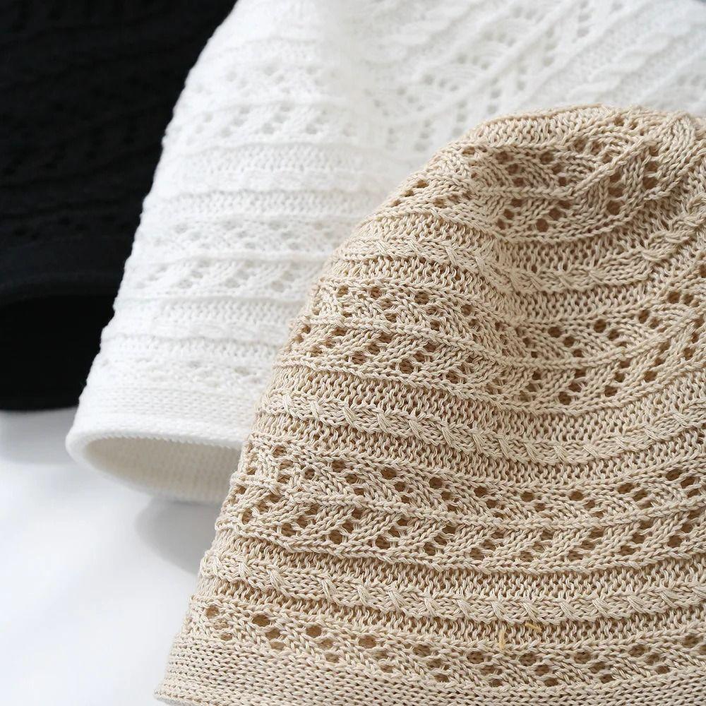 Fashion Breathable Bucket Hat Foldable Wide Brim Fisherman Hat Sun Protection Solid Color Sun Hat Women'S