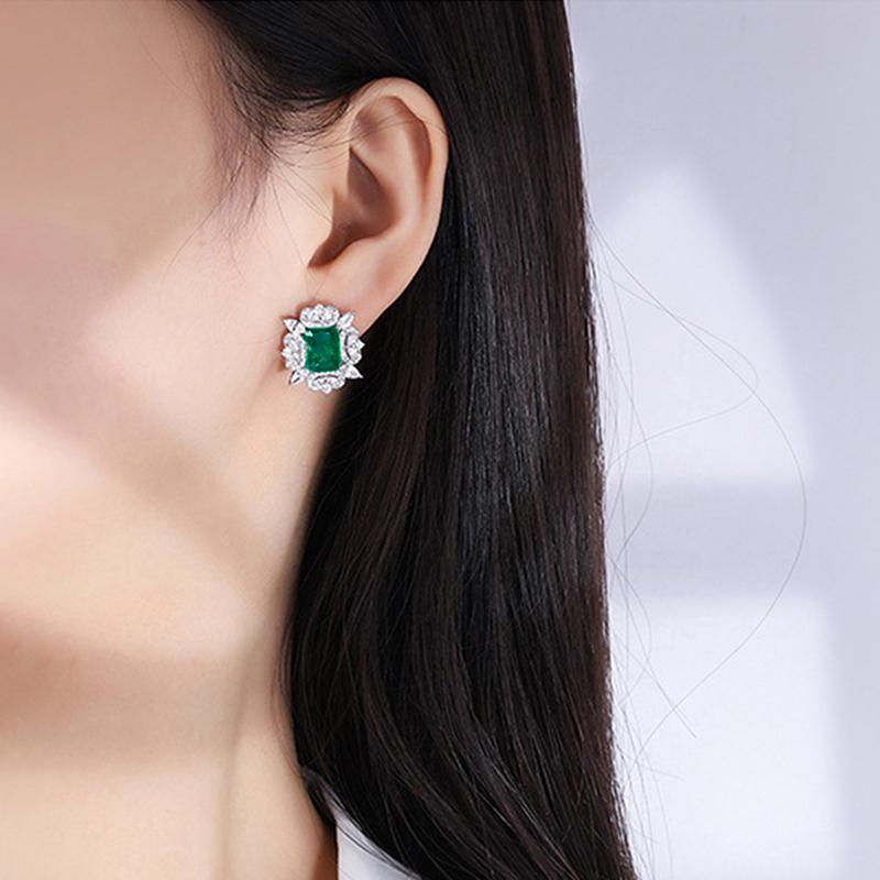 Серьги-гвоздики Huitan Red/Green Cubic Zirconia для женщин, роскошные серьги для свадьбы, помолвки, вечеринки, женские аксессуары, модные ювелирные изделия
