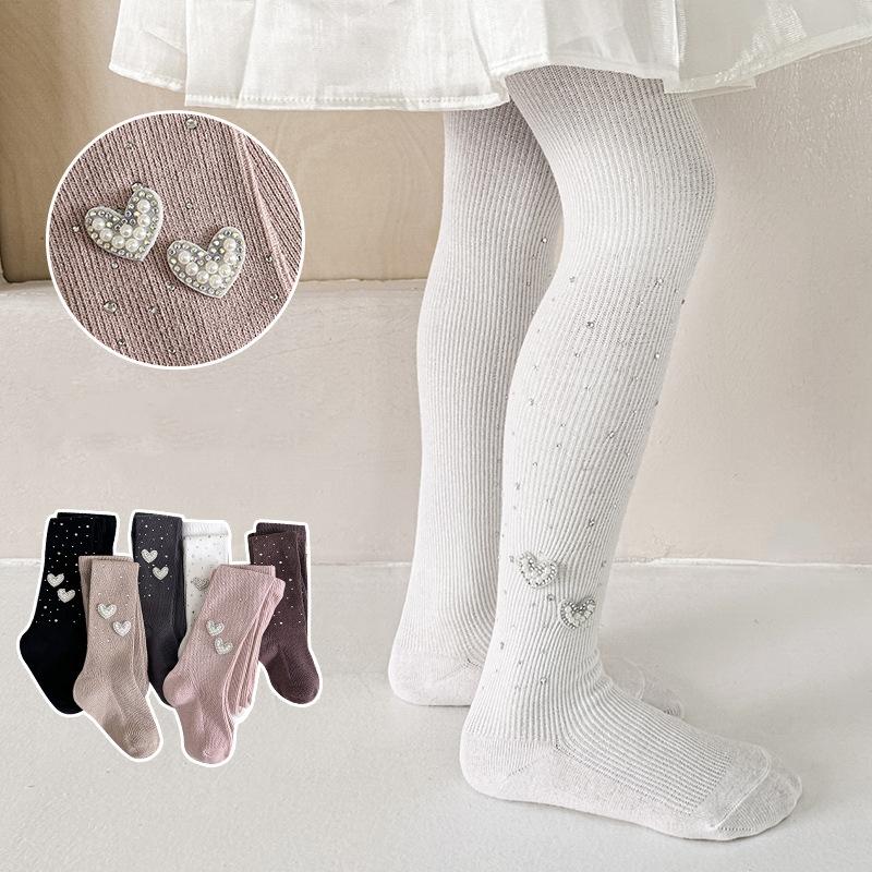 Sparkling Kids Girls Tights White Sheer Pantyhose Spring Fall Thin Dressy Leggings with Rhinestones Dressy Outwear Party Tights