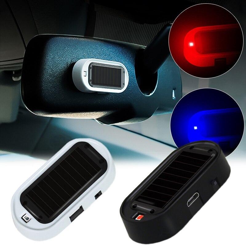 1PC Strobe Signal Security System Universal Flash Warning LED Light Alarm Lamp Car Solar Power Simulation Fake Anti-theft Caution