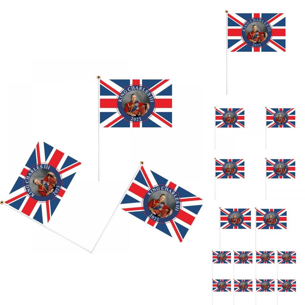 Ручной полиэстеровый флаг короля Карла III, яркие цвета и изысканное мастерство