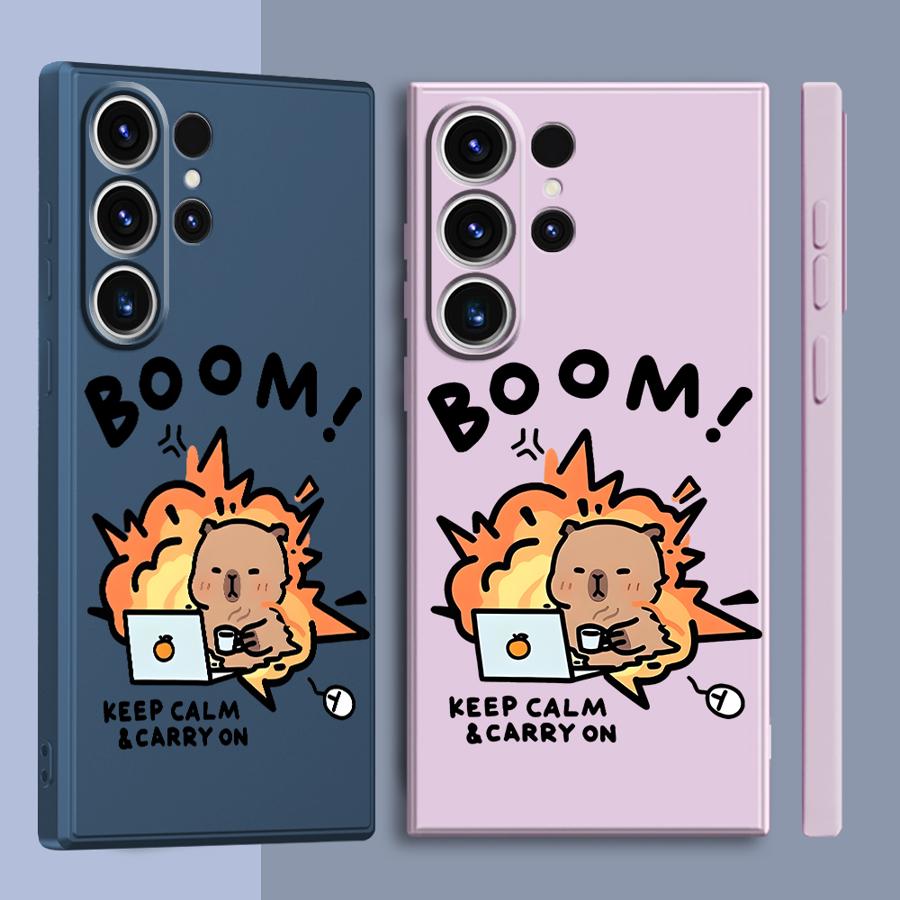 Phone Cover Case for Samsung Galaxy S26 S20 FE Note 20 10 Ultra S25 Edge S24 Ultra S21 Plus S23 S22 Cute Cartoon Capybara