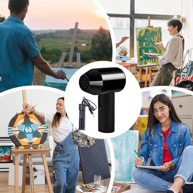 Cordless Handheld Power Fan Mini Hair Dryer  Travel Rechargeable Hair Dryer Household Appliance Dusting Outdoor Hair Dryer