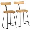 VidaXL Bar Stools Set of 2 49x43x79 Cm Solid Mango Wood, Chair, Kitchen Bar Chair, Bistro Chair 4013523