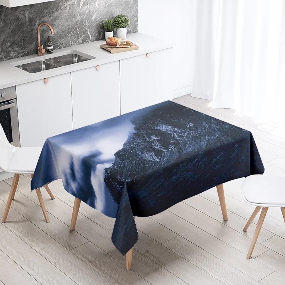 Скатерть с принтом пейзажа, устойчивая к пятнам, водонепроницаемая, для свадебной вечеринки, ресторана, банкета, украшение для домашнего стола