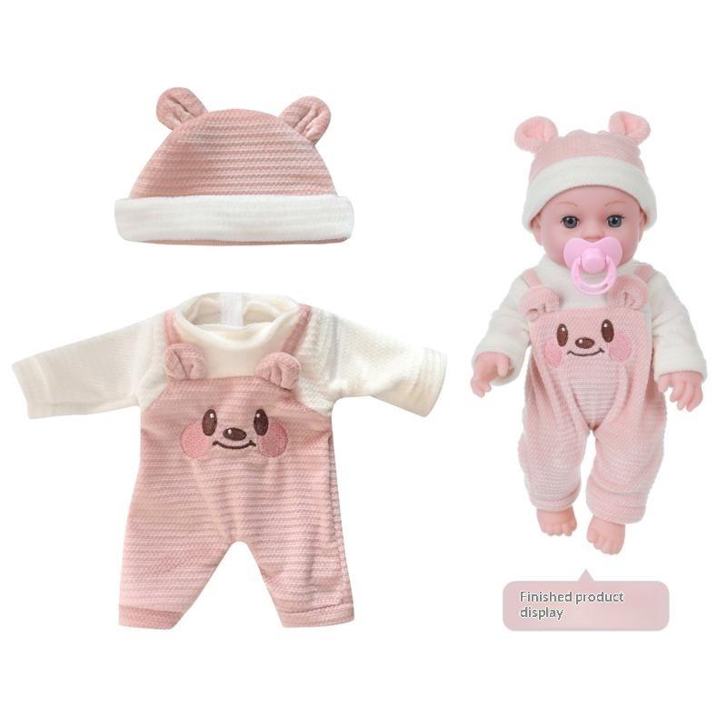 Baby Doll Outfit Set for 12 Inch 30cm Dolls Durable Cartoon Pajamas Jumpsuit Carry Cot for Playtime