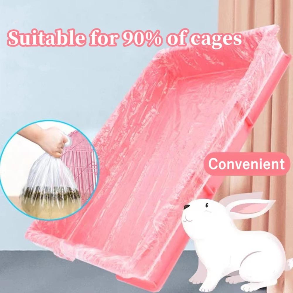 10pcs Disposable Pet Tray Cover Elastic Film Cover Rectangular Rabbit Cage Tray Mat  for Dog Cat