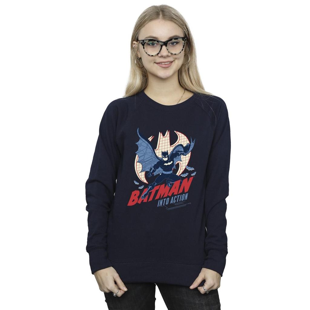 DC Comics Womens/Ladies Batman Into Action Sweatshirt