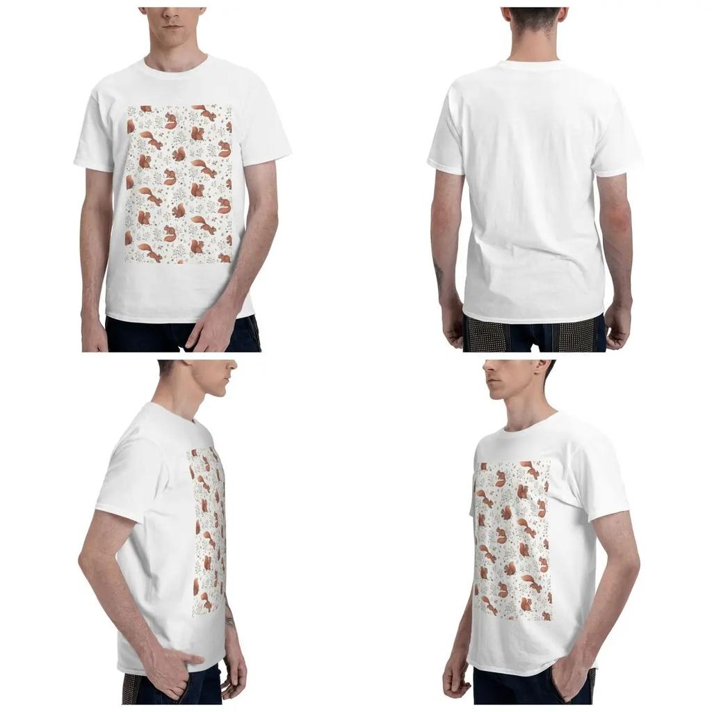 100 Cotton Cute Squirrels Tshirt Unisexs Classic Oversized T Shirt Unisex Oneck Summer Shirts Tops S6xl