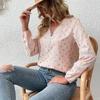 Fashion Sexy Shirt V-neck Long Sleeve Blouse Women Spring 2023 Loose Polka Dot Tops Office Causal Clothes Femme Blusas  25603