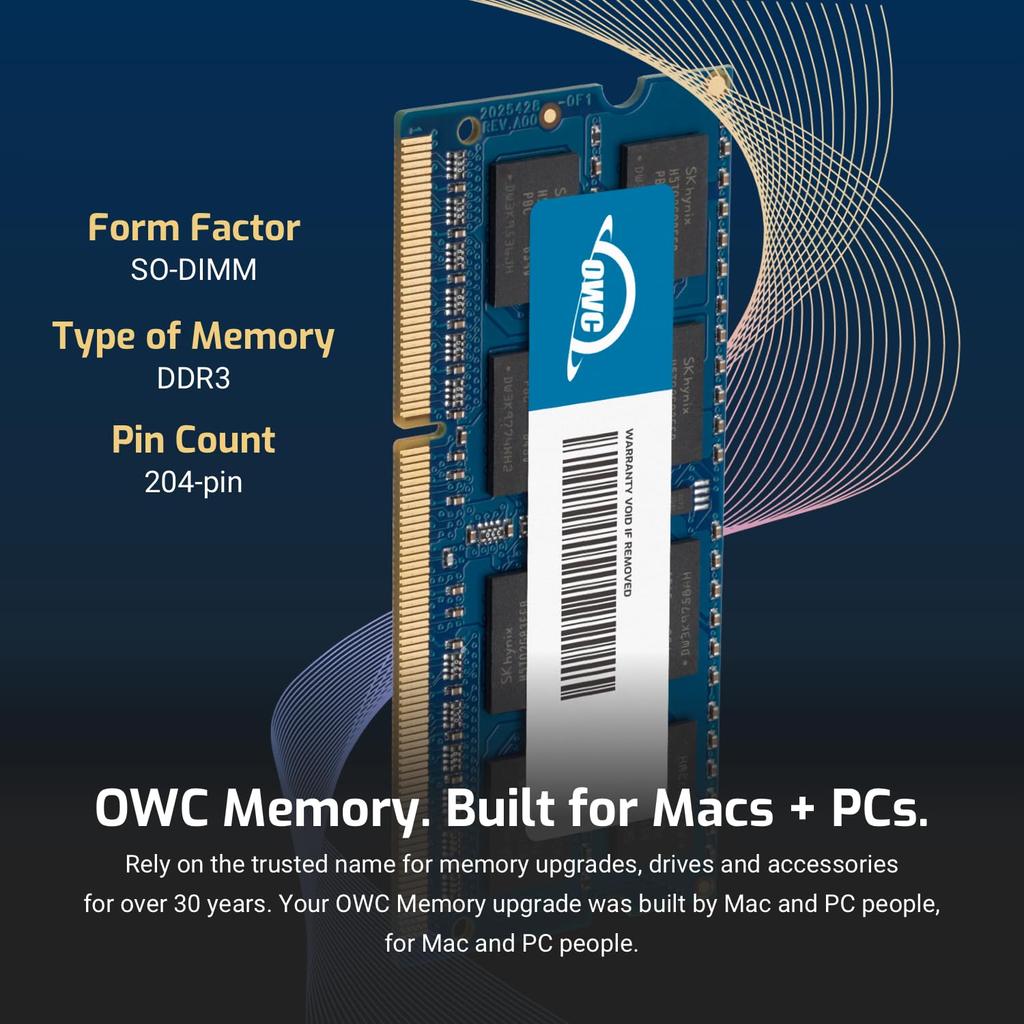 OWC 8GB PC3-12800 DDR3L 1600MHz SO-DIMM 204-pin CL11 Memory Upgrade Kit for iMac/Mac Mini/MacBook Pro, 8GB (4GB Module) (2x4GB)