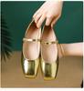 Women's Flats Elegant Soft Sole Ballet Shoes Square Head Single Shoe Mary Jane Shoes High Quality Small Leather Shoes for Women