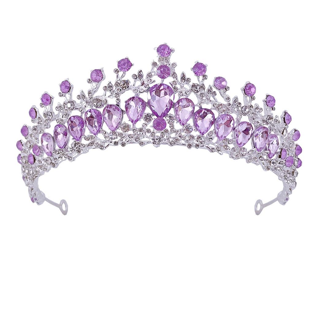 Women Wedding Crown Zinc Alloy Exquisite Rhinestone Bride Crown Hair Accessories for Prom Costume