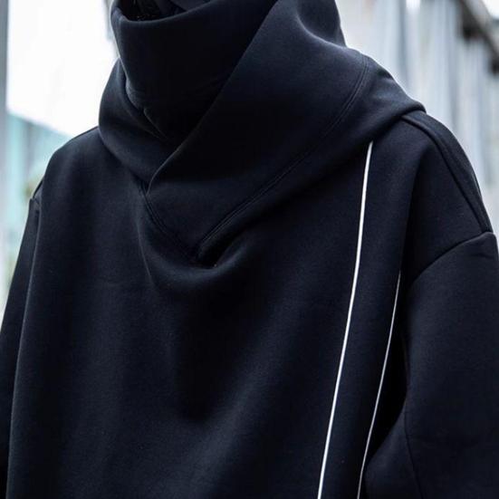 Зимняя толстовка унисекс с капюшоном и защитой шеи, высокий воротник и капюшон в стиле хип-хоп, большой передний карман, утепленная верхняя одежда для отдыха