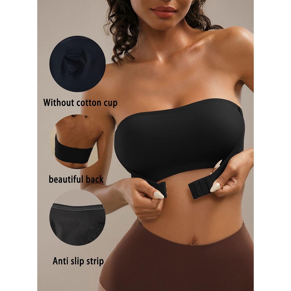 Бюстгальтер без бретелек для женщин с застежкой спереди, бесшовный бюстгальтер Push Up Tube Top, женское нижнее белье