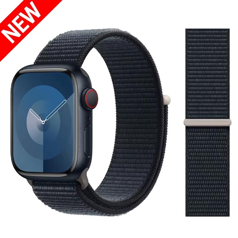 Нейлоновый ремешок-петля Для ремешков Apple Watch 46мм 44мм 40мм 41мм 45мм 42мм Оригинальный ремешок браслет iWatch Серии 11 10 SE 9 8 Ultra 3