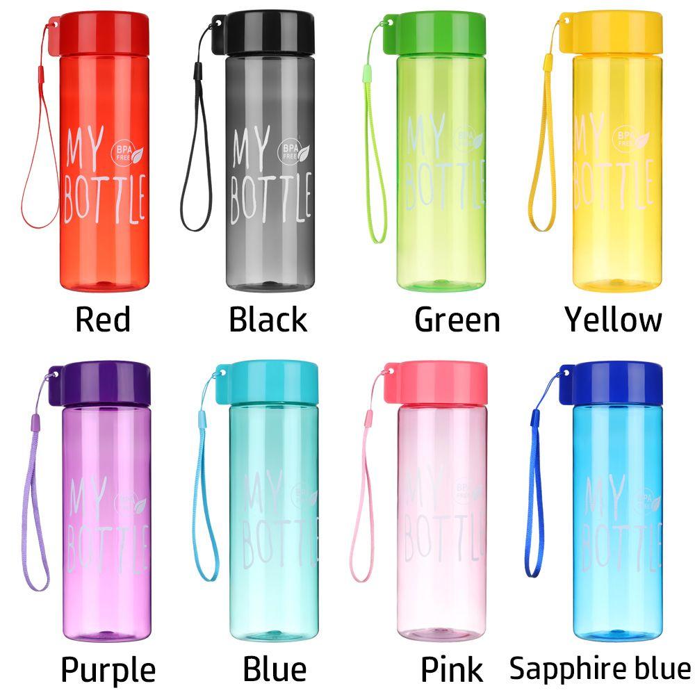 500ML Outdoor Portable Plastic Sports Water Bottle Transparent Coffee Juice Cup Drinking Cup