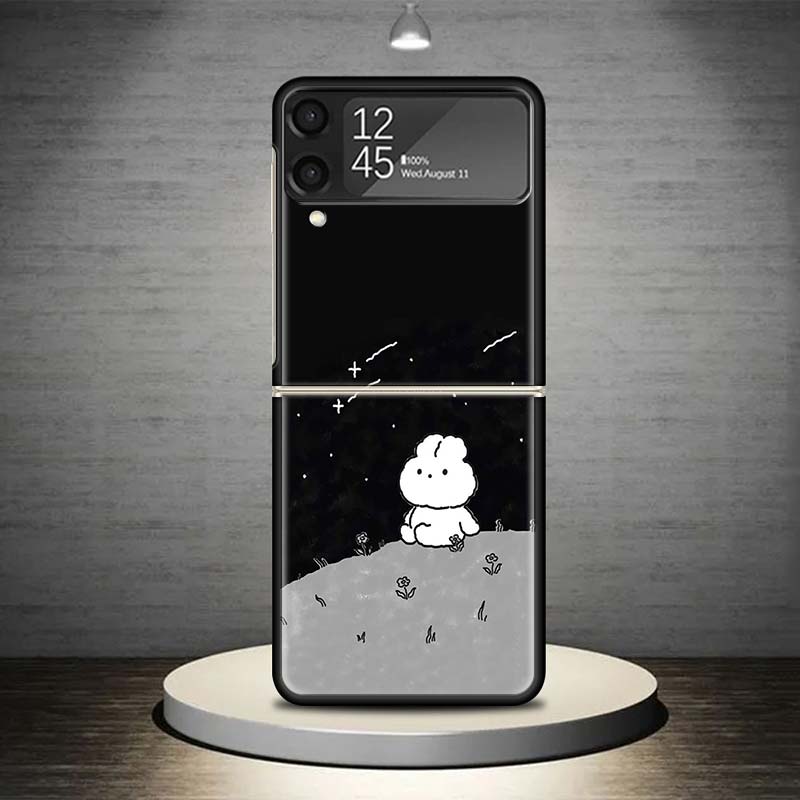 Мультяшный Милый Маленький Кролик Чехол для Телефона Для Samsung Galaxy Z Flip 7 6 5 4 3 5G Чехол ZFlip7 ZFlip6 ZFlip4 ZFlip5 ZFlip3 Coque Fund