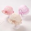 Princess Lace Baby Hat Spring Summer Mesh Breathable Girl Kids Bonnet Sun Hats Solid Color Adjustable Newborn Infant Beanies Cap