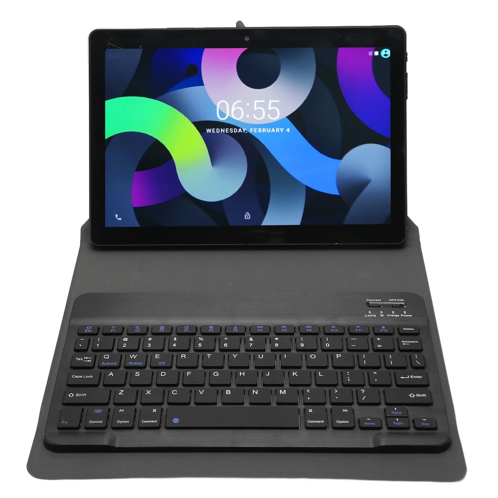 2 In 1 Tablet 10.1in FHD 4GB RAM 64GB ROM Dual Camera 8800mAh Office Tablet with Keyboard Mouse