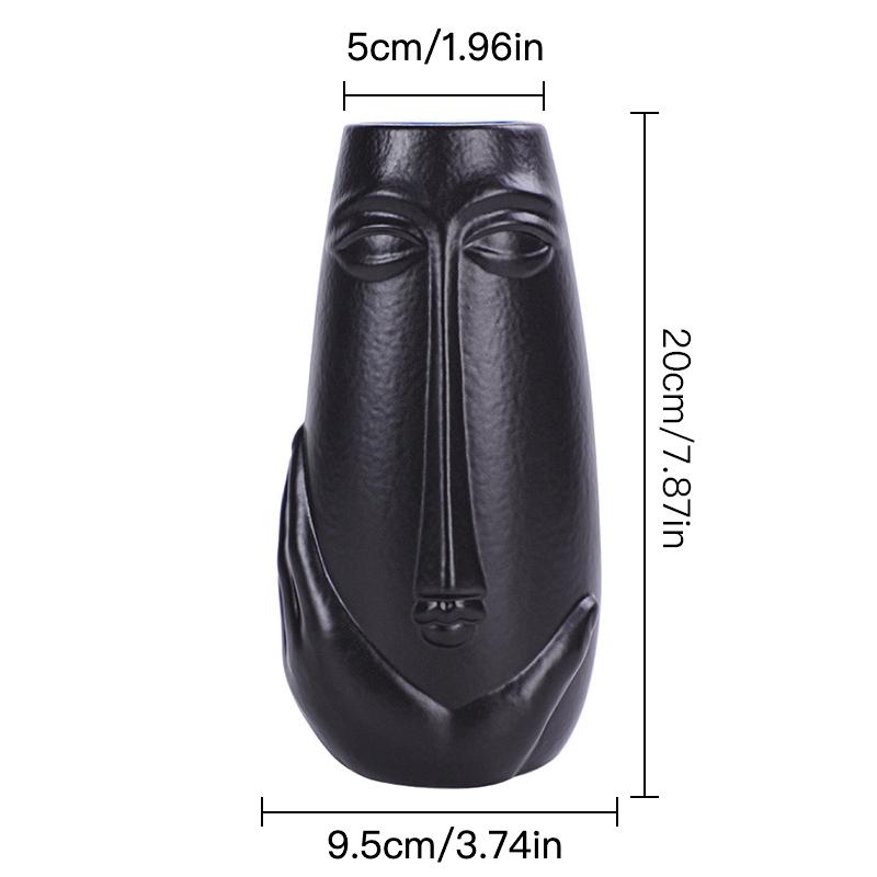 Creative Face Vase Ceramic Hydroponic Vase Dried Flower Decoration Flower Arrangement Home Decor Ornament Garden Supplies