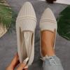 Women's Pointed Toe Flat Shoes Solid Color Knitted Slip On Shoes Casual Breathable Flats Women Flat Loafers Comfort Ladies Shoes
