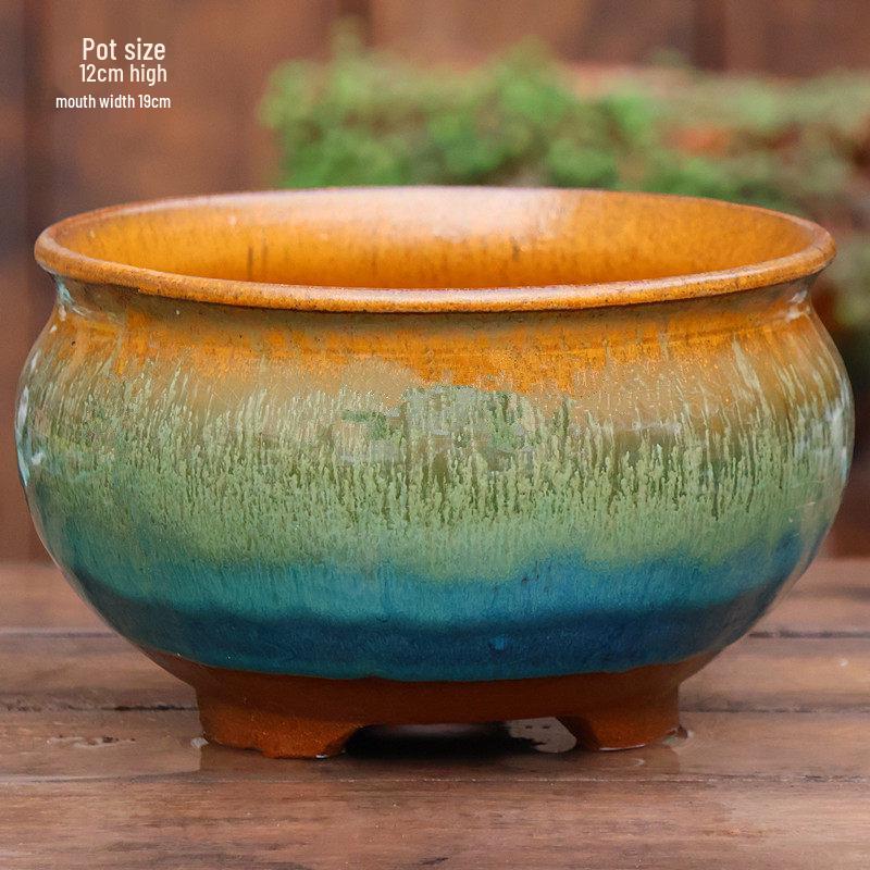 Yixing Coarse Pottery Orchid Planter - Breathable Zisha Ceramic Succulent Flower Pot
