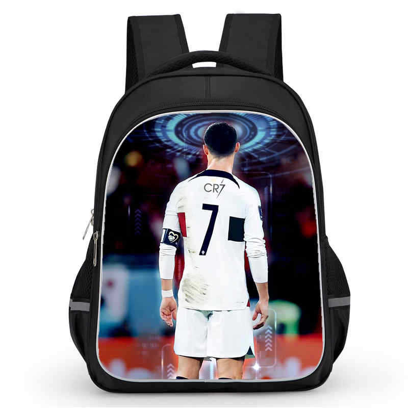 Рюкзак Cr7 Печать Высокой Четкости Большая Вместимость Многофункциональный Молния Oxford Защита Спины Легкий Рюкзак