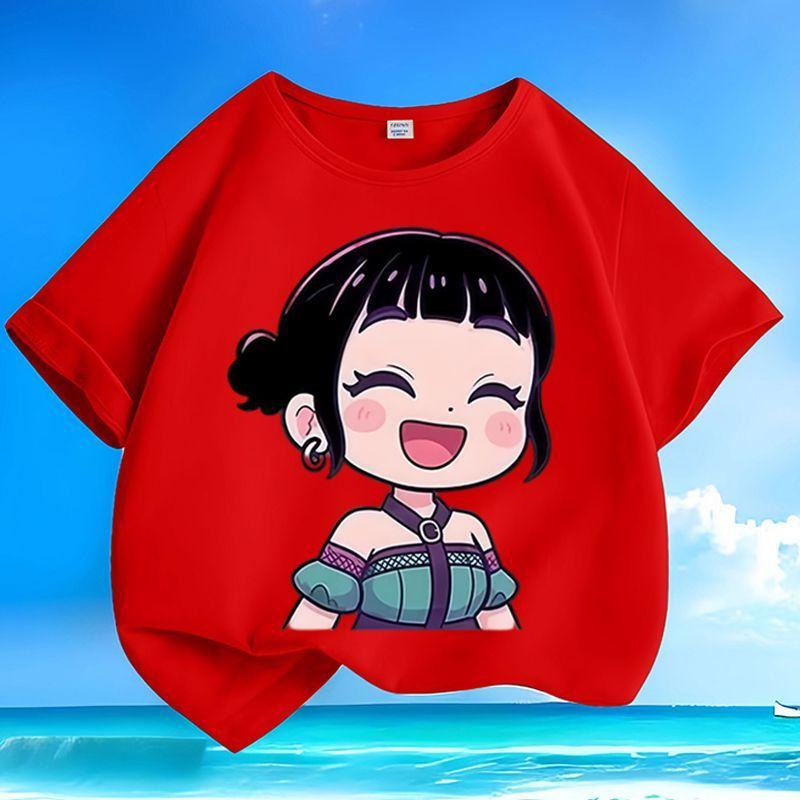 Boys' and Girls' Fashionable KPOP Hunting Girl Group Zoey's T-shirt Summer Children's Loose Pure Cotton T-shirt