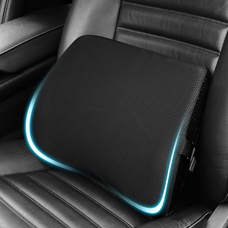 Lumbar Support Pillow For Car, Lower Back Support For Driving Seat Memory Foam Lumbar Pillow For Office Chair - Back Pain Relief For Car Seat,