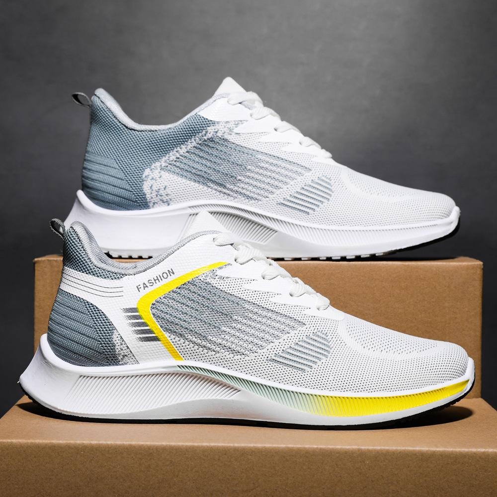 Men's Shoes Autumn New Sports Shoes Men's Breathable Men's Mesh Shoes Korean Version Trend Non-slip Black and White Shoes Versatile Casual