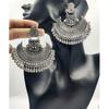 Fashion Jewellery Afghani Tribal Oxidised Dangler Jhumka for Girls and Women , | Ovel Shaped Clip On Studs | Lightly Embellished Drop Earrings