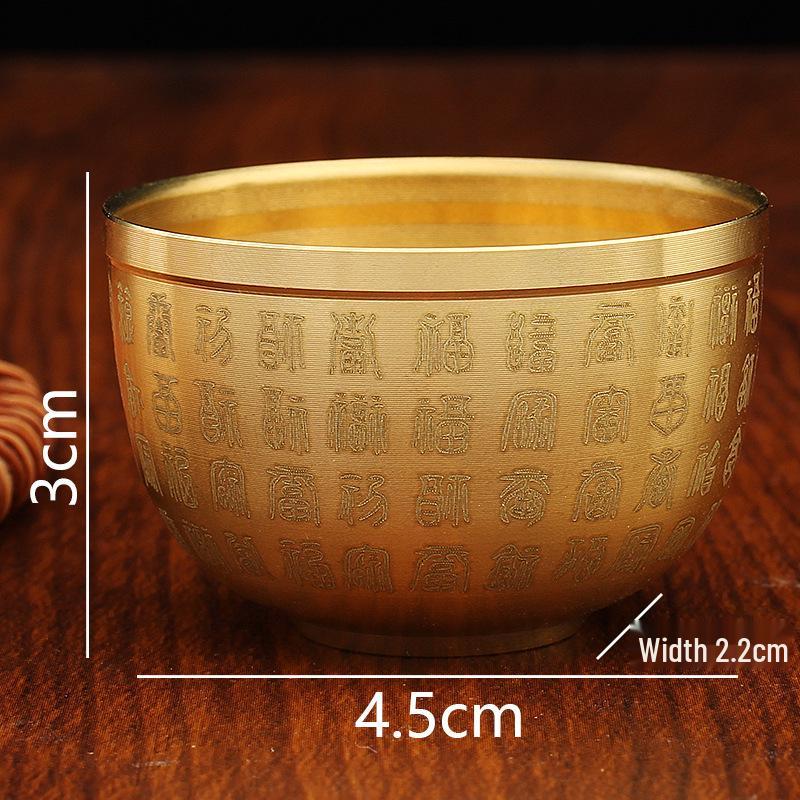 Латунный китайский цилиндр-орнамент «Сто благословений» с горшком сокровищ и слитком из сплава, ручная работа