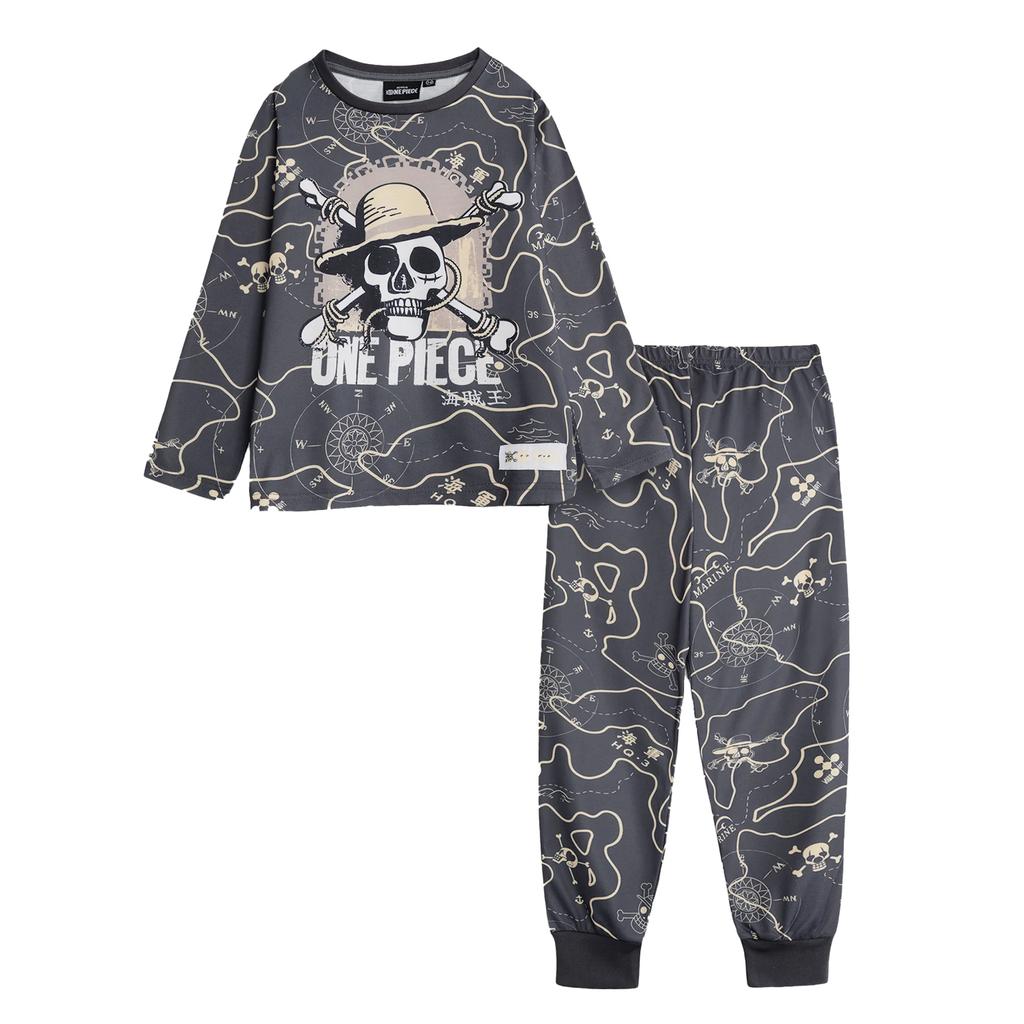 One Piece Boys Logo Long-Sleeved Long Pyjama Set