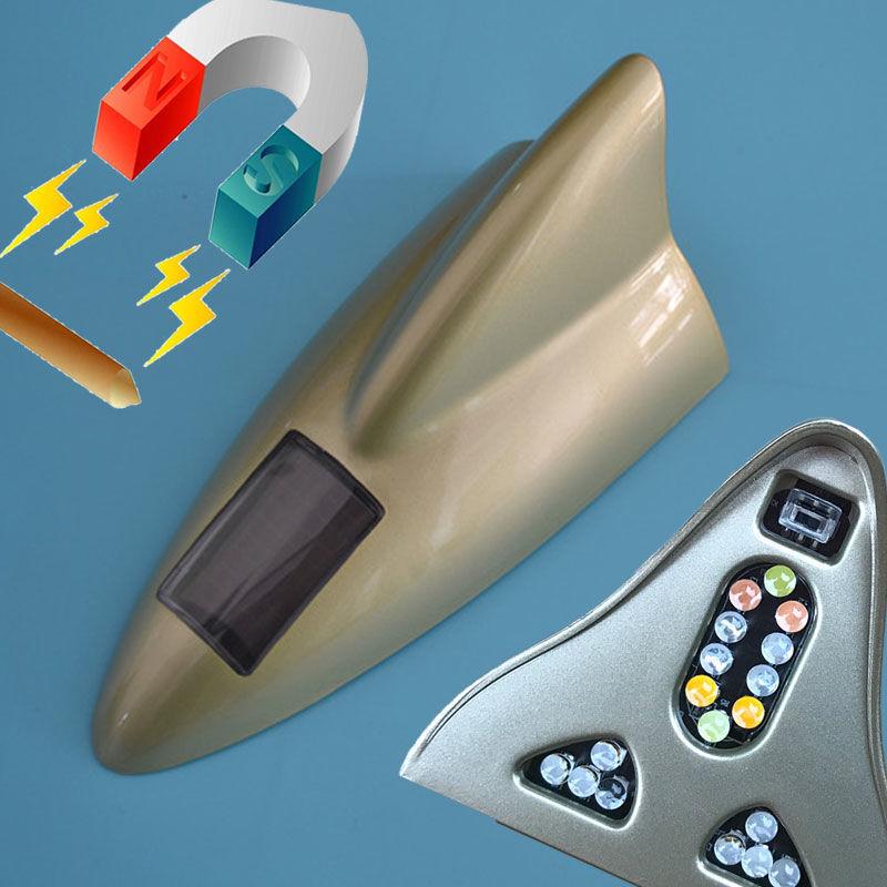 Разноцветный плавник акулы, автомобильная антенна на солнечной батарее, свет на крыше с магнитным хвостовым крылом