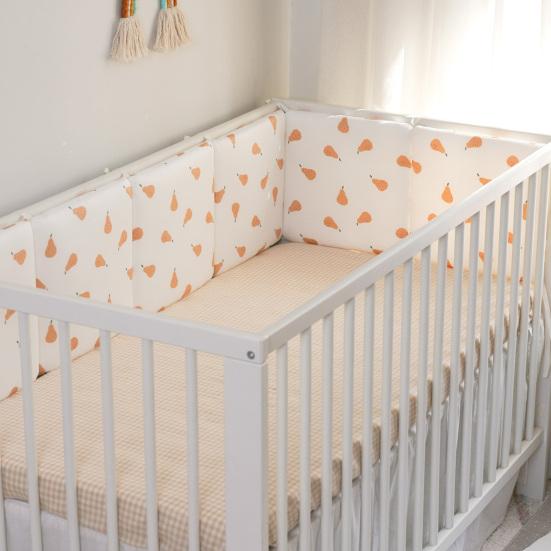 6Pcs Crib Liner Anti-Collision Breathable Cushioned Padded for Baby Crib Bumper Adjustable Washable