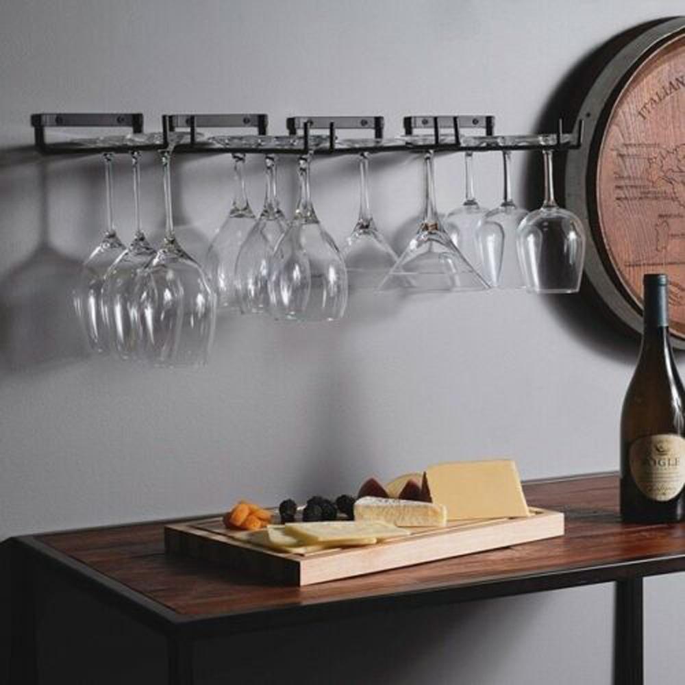 Iron Durable Goblet Cabinet Kitchen Bar Cup Hanger Wine Glass Holder Storage Shelf Hanging Rack