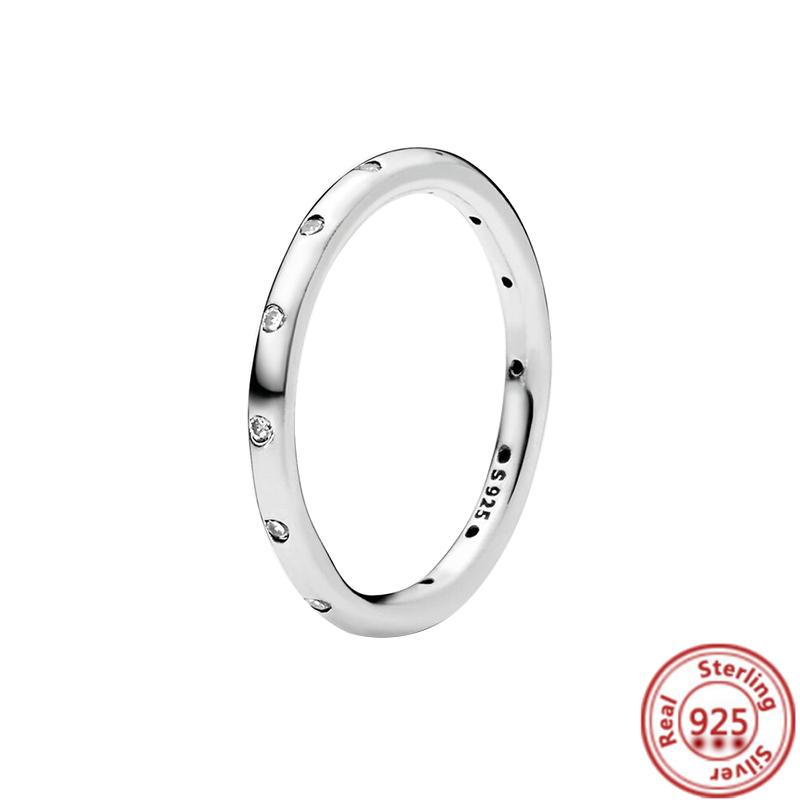 Real 100% 925 Sterling Silver Crown Heart Flower Wing Zircon Sparkling CZ Pantaro Rings For Women Fine Jewelry Anniversary Gifts