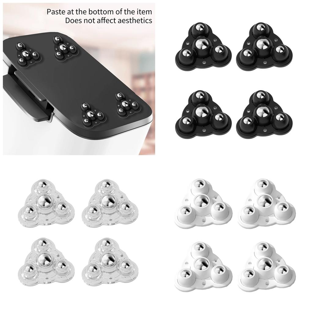 4 шт. не клеящиеся ролики для мебели с вращающимися на 360 градусов шариковыми колесами для крепления мебели на диван-кровать