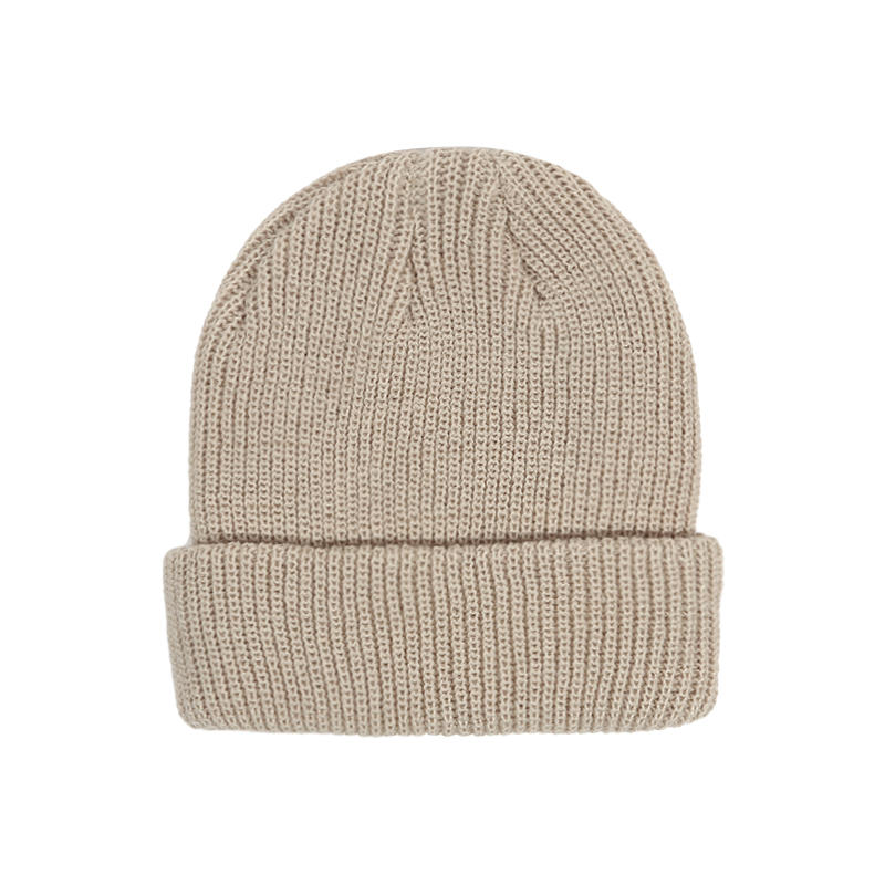 Knitted Beanie Hat Unisex Cap Fashion Hip-hop Cuffed Short Cap Bonnet Warm Ribbed Fisherman Hat