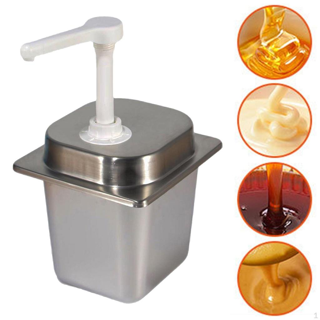 2.3L Pump Bottle for Sauces And Condiments, Hand-Operated Dispenser Kitchen Bar