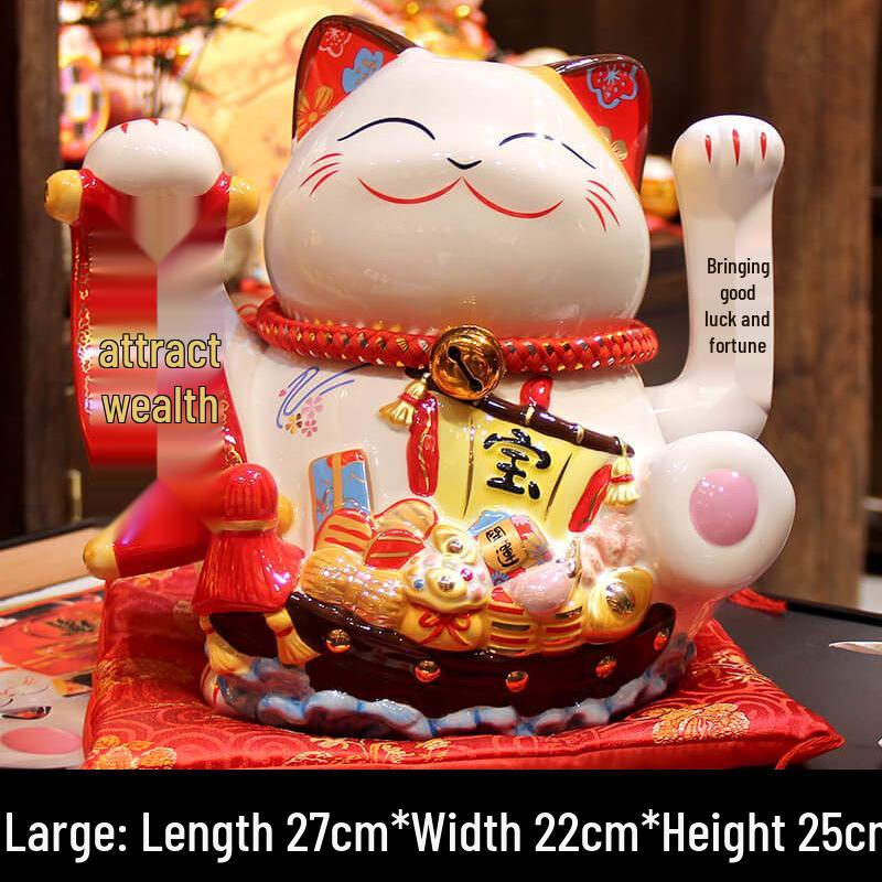 Automatic Waving Fortune Cat Figurine - New Style Housewarming Gift for Front Desk or Shop