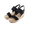 Vivian Wedge Sandals with Platform Strap Size L M0484SM Women's Heels, Black, (24.0),
