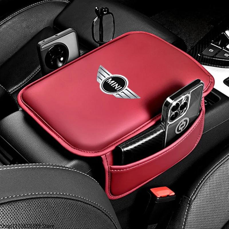 Leather Car Armrest Box Pad Center Console Arm Rest Protector Storage Pocket for ijn5 Cooper S 2011 2012 2013 R56 R50 R53 R60 5ijn